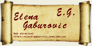 Elena Gaburović vizit kartica